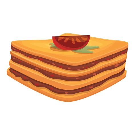 Tomato Lasagna Icon Cartoon Vector Lasagne Dish Vector Art At