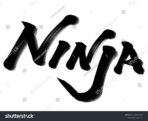 Ninja Hand Writing Letters By Brushes Stock Illustration 2228575407