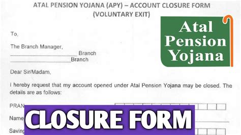 How To Fill Atal Pension Yojana Closure Form Form Kaise Bhare Atal