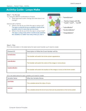 Copy Of Copy Of AP Activity Guide Parameters And Return Make Unit 7