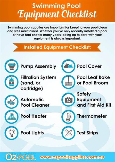 News Swimming Pool Equipment Checklist