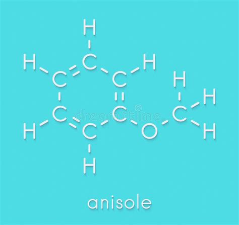 Anisole Chemical Molecule Used In Fragrances And As Chemical Precursor Skeletal Formula Stock