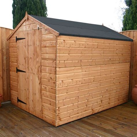 8 X 6 Windowless Tongue And Groove Apex Shed With Large Single Door Solid 10mm Osb Floor