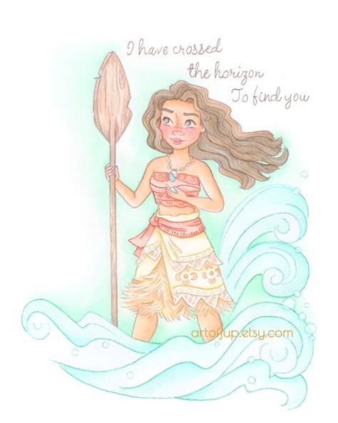 Moana art print Moana watercolor disney wall art poster | Etsy