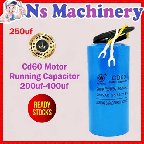 250V Motor Starting Capacitor CD60 Condenser Kapasitor 200UF 250UF