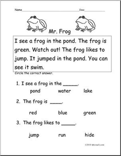 Easy And Beginner Reading Comprehension Passages And First Grade