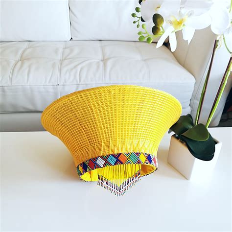 Single Frame Beaded Zulu Hat In Large Zulubeads Ada