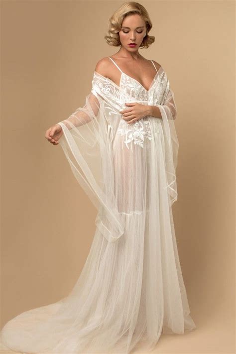 See-Through Robe with Lace Decoration | Белье для первой брачной ночи ...