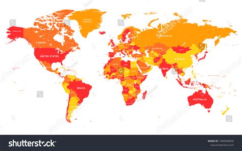 Colorful Hi Detailed Vector World Map 库存矢量图（免版税）1409508056 Shutterstock