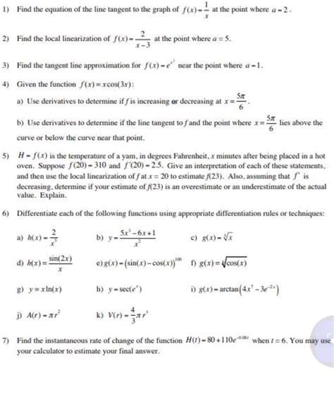 Find The Equation Of The Line Tangent To Studyx