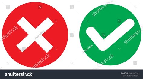 Set Yes No Right Wrong Approved Stock Vector Royalty Free 2066969330