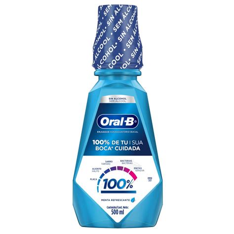 Enjuague Bucal Oral B 100 Menta Refrescante 500 Ml DelSol