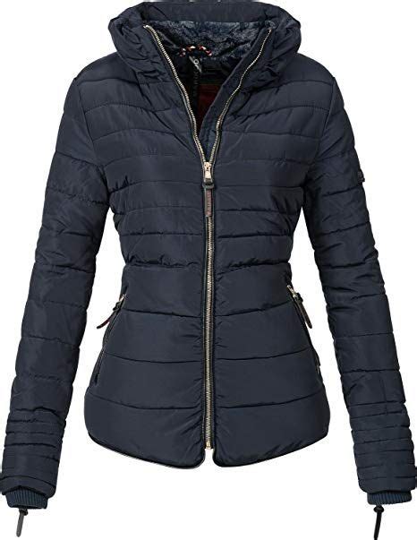 Marikoo Damen Winter Jacke Steppjacke Amber Vegan Hergestellt Blau Gr