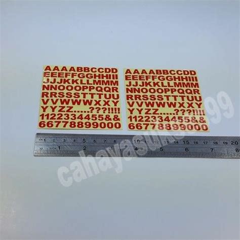 Cutting Sticker Huruf Abjad Alphabet Angka Nomor Font ARIAL Kecil 0 8cm