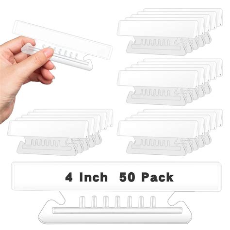 50 Pieces 4 Inch Clear Hanging Folder Tabs Hanging File Folder Tabs