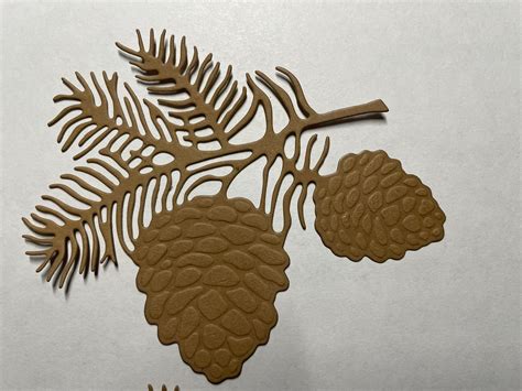 Set Of 4 Pine Cone Boughs Die Cuts Card Stock Die Cut Card Or