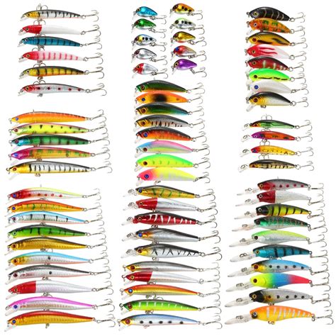 656871pcs Minnow Fishing Lure Kit Fish Lures Set Crankbaits