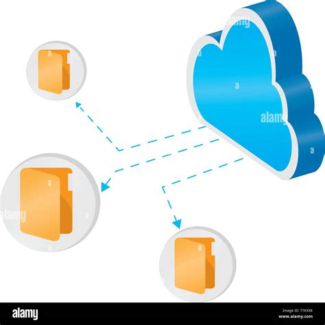 D Cloud Computing Icon With Folder Symbols Stock Vector Image Art