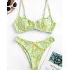 Emmiol Free Shipping Flower Print Split Triangle Bikini Sky Blue M In Bikini Sets Online