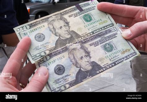 Counterfeit Twenty Dollar Bill Compared With Real Bill Stock Photo Alamy