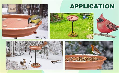 Gesail Heated Bird Bath W Thermostatically Controlled Lightweight