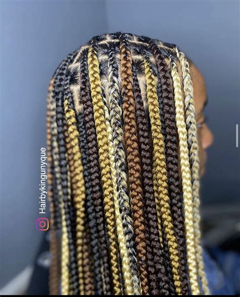 Mixed Color Knotless Box Braids Braided Hairstyles Big Box Braids Hairstyles Color Mixing