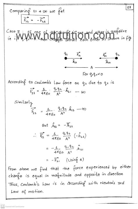 Electrostatics Handwritten Notes For Class 12 Physics Artofit