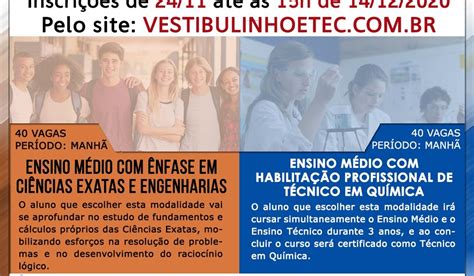 Etec De Ara Atuba Vestibulinho Semestre Ensino M Dio