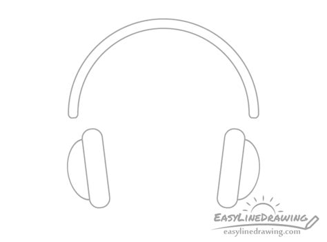 How To Draw Headphones Step By Step Easylinedrawing