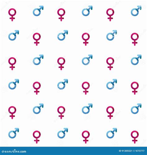 Seamless Pattern Of Male And Female Gender Symbols Vector Sex Signs