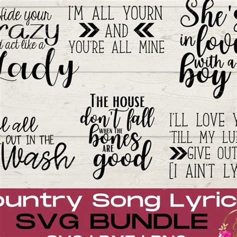 Country Song Lyrics Svg Bundle Maren Morris Svg Miranda Etsy