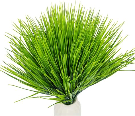 Morttic 12 Bundles Artificial Grasses Outdoor Uv Resistant Fake Grass No Fade Faux Plastic