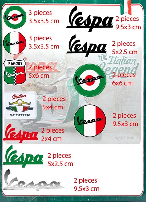 Vespa scooter stickers kit (22 pc.) | Moto Discovery