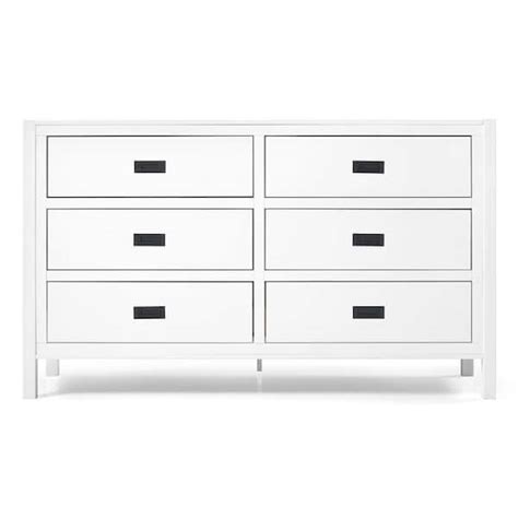 Welwick Designs 57 In Classic Solid Wood 6 Drawer Dresser White