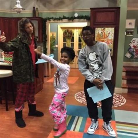 Zendaya With The K C Undercover Cast During Pajama Day On Set