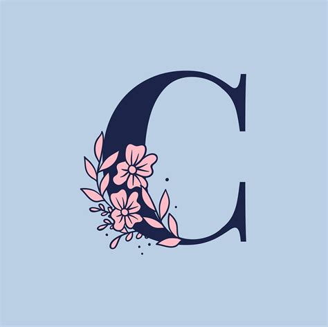 Botanical Capital Letter C Vector Premium Vector Rawpixel