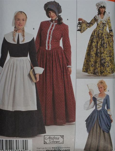 Pilgrim And Pioneer Costumes Simplicity 3723 By Strangenotions Vintage