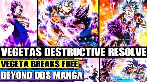 Beyond Dragon Ball Super Ultra Ego Vegetas Destructive Resolve Beerus Helps Vegetas Breaks Free