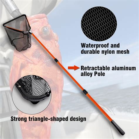 Fiblink Folding Aluminum Fishing Landing Net Fish Net With Extending