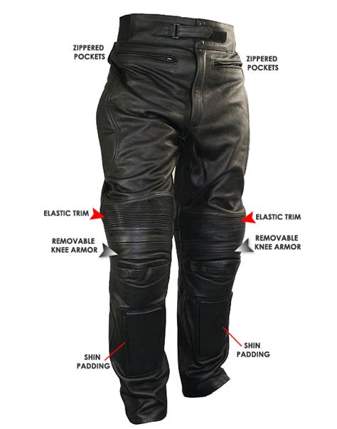 Men's Armored Leather Motorcycle Racing Pants