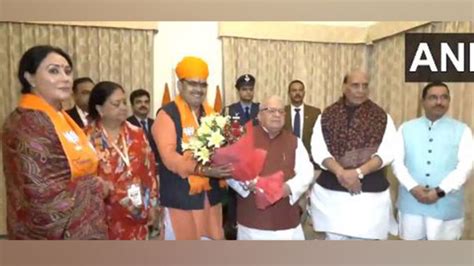 Rajasthan Cm Designate Bhajanlal Sharma Meets With Rajasthan Governor