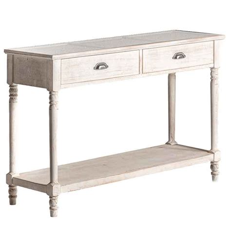 Consola Recibidor Blanca Provenzal Serie Naisha Muebles Recibidor