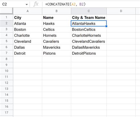 How To Use Google Sheets Concatenate With A Space