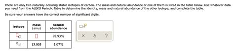 There Are Only Two Naturally Occuring Stable Isotopes Of Carbon The