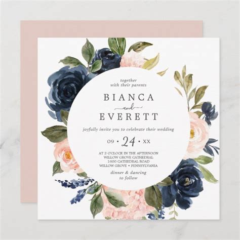 Floral Wedding Invitations & Announcements | Zazzle CA