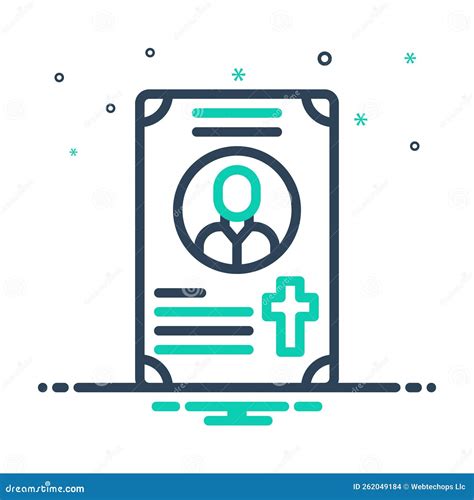 Mix Icon for Obituaries, Eulogy and Mourning Stock Illustration