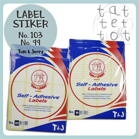 Jual Stiker Label Putih Tom And Jerry Label Alamat Label Tipe X Shopee