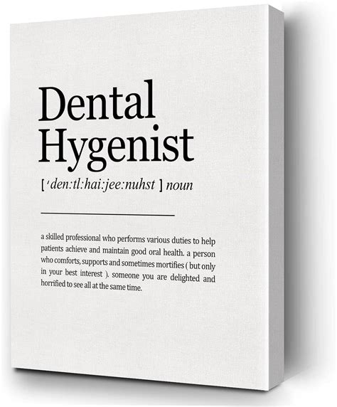 963rw Dental Hygienist Definition Print Wall Art Decor With Inspirational Quote For Home Wall