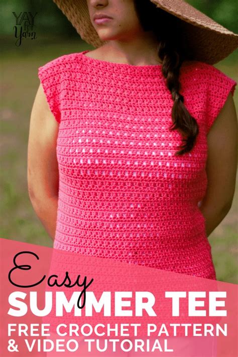 Easy Summer Tee - Free Crochet Pattern for Beginners - Yay For Yarn ...