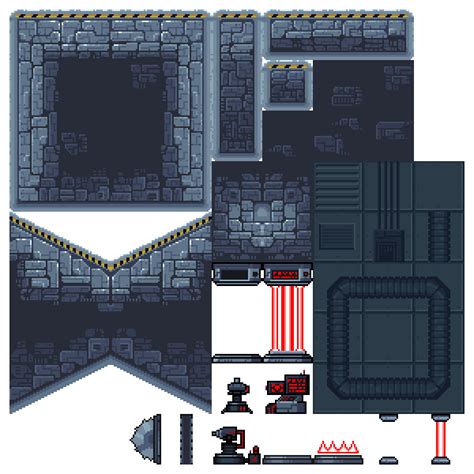 Sci Fi Lab Tileset Pixel Art Game Sprites